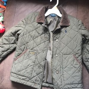Olive green barn jacket boys excellent condition